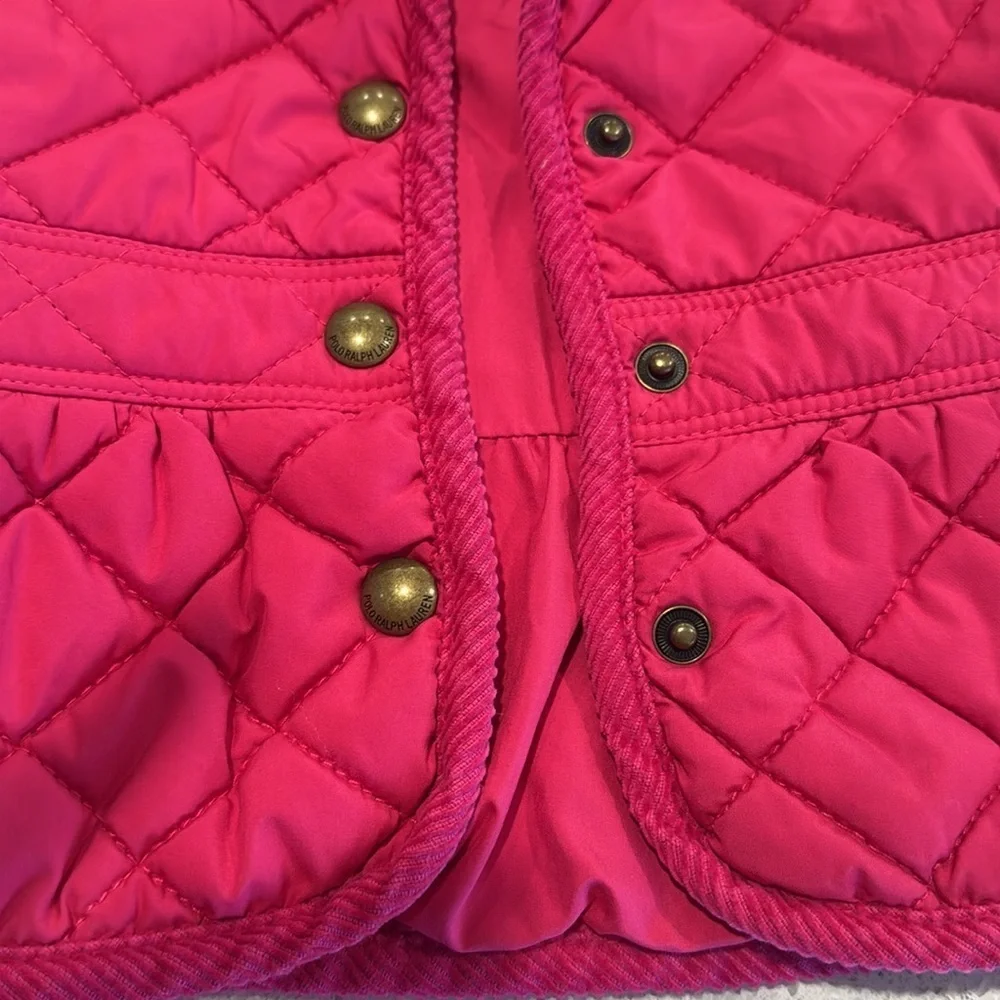 Ralph Lauren 6 months baby girls quilted jacket pink